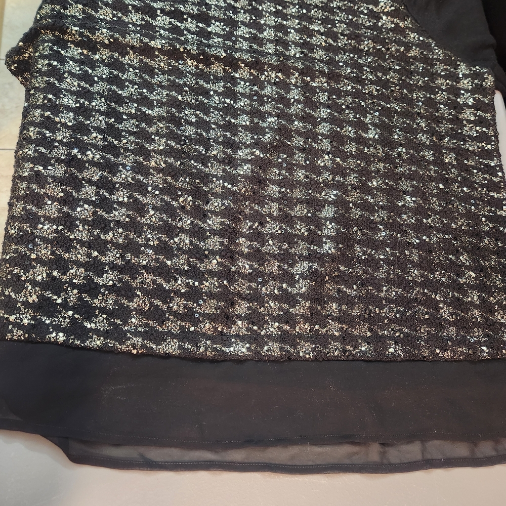 Style & Co. Black and Gold Sequin Blouse - Picture 7 of 13